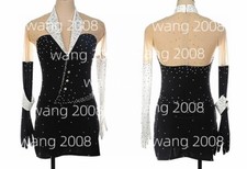 Girl Competition Figure skating Dress Ice Skating Dress Costume Sparkle black