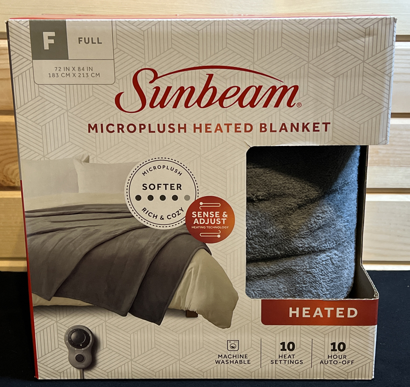 Sunbeam Heated Electric Blanket, Bedding, Microplush, Ultimate Grey