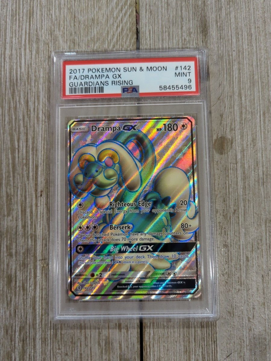 PSA 9 2017 Pokemon Sun & Moon Drampa GX Guardians Rising Graded