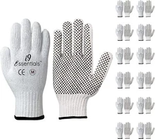 Cotton Work Gloves Medium Poly/Cotton 12 Pairs With One Side Dots