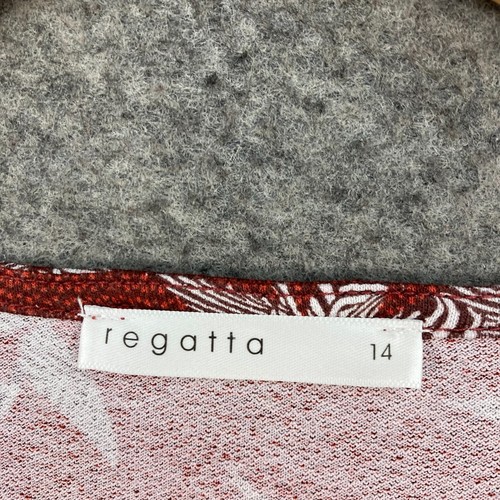 Regatta Womens Top Size 14 Brown Floral Short Sleeve Vneck Stretch Viscose 27130 - Picture 4 of 12