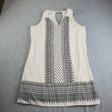 Old Navy Dress Womens Large White Back Shift Sleeveless V-neck Cutout Above Knee