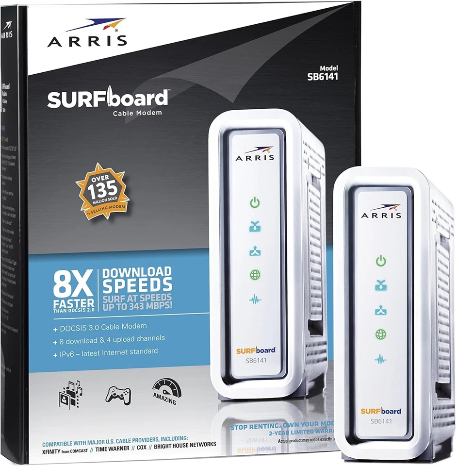 ARRIS Motorola SURFboard SB6141 Docsis 3.0 Cable Modem - Image 3 of 4