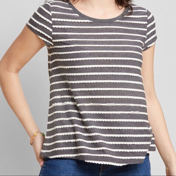 Modcloth 1X Playfully Functioning Knit Shirt Top … - image 1