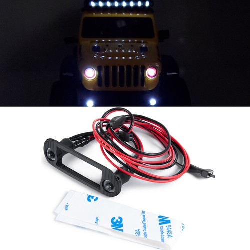 Lampada faro anteriore a LED per auto radiocomandata con supporto per 1/24 assiale SCX24 Wrangler AXI00002 - Foto 13 di 17