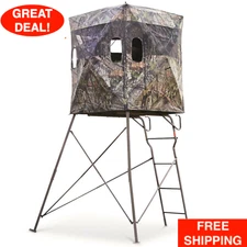New Sturdy Guide Gear 4x4 6' Tripod Hunting Tower And Blind Steel Mossy Oak Camo
