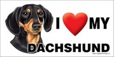 I Heart Love my DACHSHUND Blk/Tan Car Fridge Dog Magnet 4x8 USA Waterproof