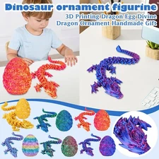 3D Printed Creative Dragon Ornament Set Jeweled Handcraft Colorful Dragon Decors