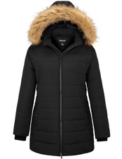 Women's Winter Plus Size Windbreaker Warm Quilted Coat (black,4x)