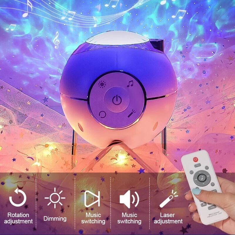 Music Remote Control LED Starry Sky Galaxy Projector Night Light for Festivals - image 2 of 4