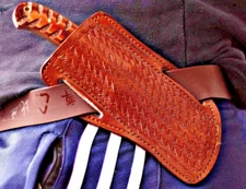 GENUINE LEATHER HAND CRAFTED BELT SHEATH HOLSTER FOR FIXED BLADE KNIFE EDC 2765