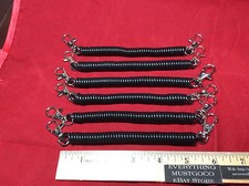 6 PC SPRING COIL STRETCH CLIP CLAW CLASP RETRACTABLE BUNGEE KEYCHAIN SPIRAL CORD