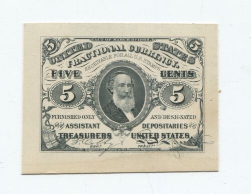 CU 3RD ISSUE 5C FRACTIONAL CURRENCY NOTE. RARE HEATH PROOF 1870's Blank Back - Picture 1 of 2