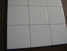 Unused Dal Tile Mayan White on White Field Tile 4-1/4 x 4-1/4 Bumpy Splatter