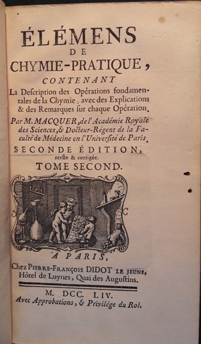Pierre-Joseph MACQUER, Elemente der praktischen Chemie (Paris, Didot, 1756). - Bild 3 von 9