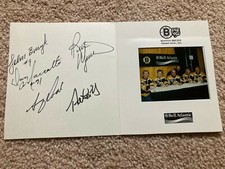 John Bucyk Terry O'Reilly Don Marcotte Gary Doak Rick Middleton Signed Flat JSA