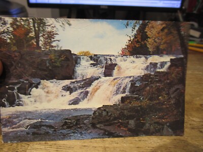 O2 NEW YORK Old Postcard St Saint Regis Falls River Waterfall Swimming Camping