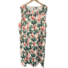 Vince Camuto NWT Dead Stock Tropical Print Sleeveless Smocked Neck Resort Dress