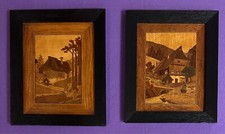 2 Vintage Wood Inlay/Marquetry Pictures Made In Germany