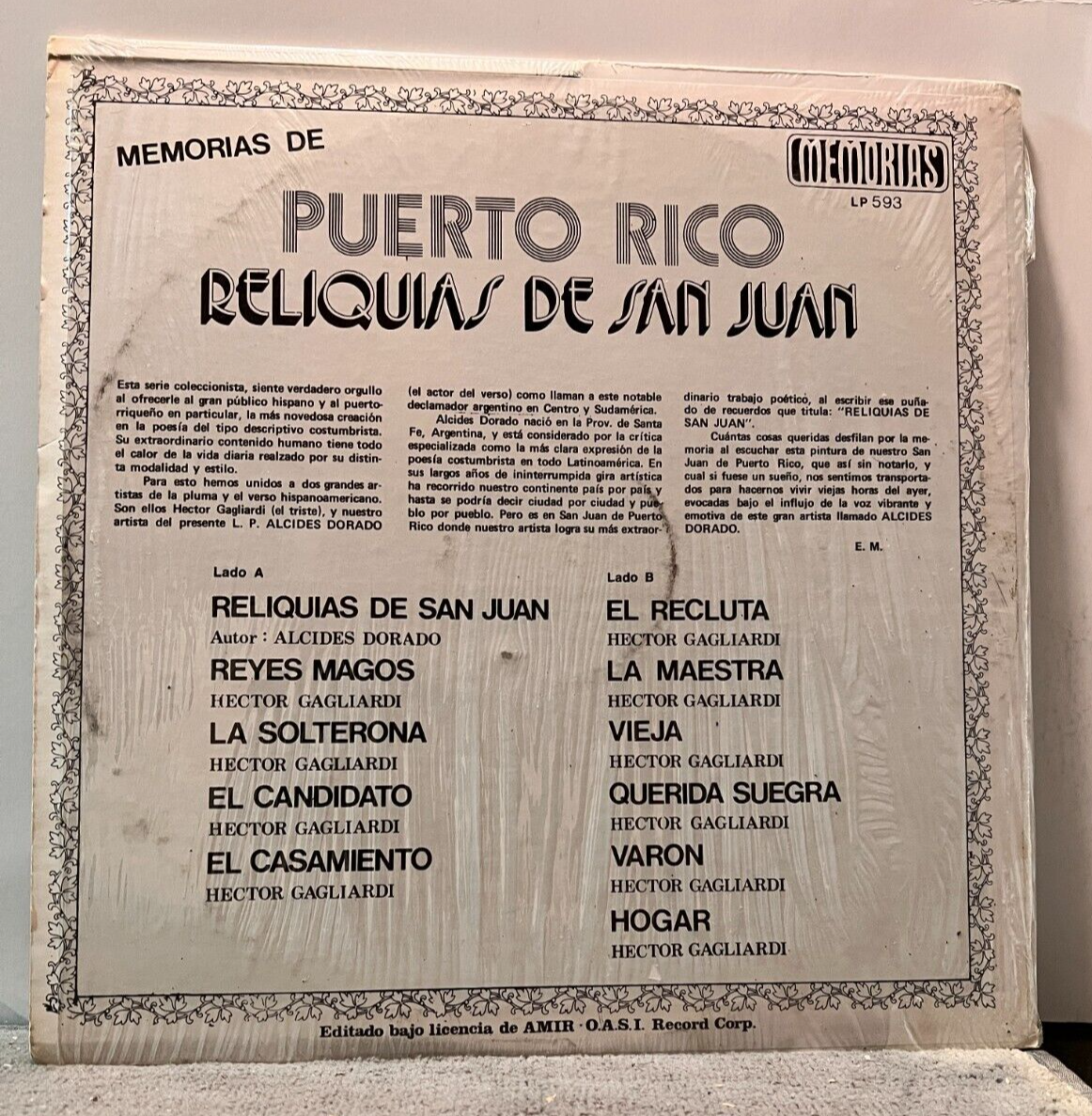 MAX LP503S BASIC （A62 RARE! Memorias De Puerto Rico: Reliquias De 