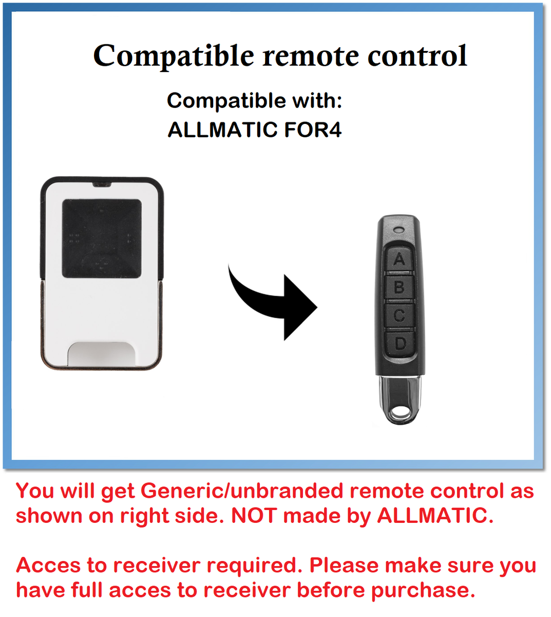 Allmatic - Telecomando Compatibile B.RO WN RED BRO1WN, BRO 2WN, BRO4WN - Foto 8