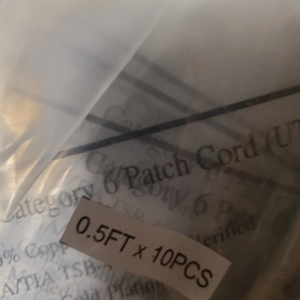 (10 - Pack) GearIT Cat6 Cable 0.5 ft 6 in - Cat 6 Ethernet Patch Cat6 UTP 550MHz - Image 2 of 3