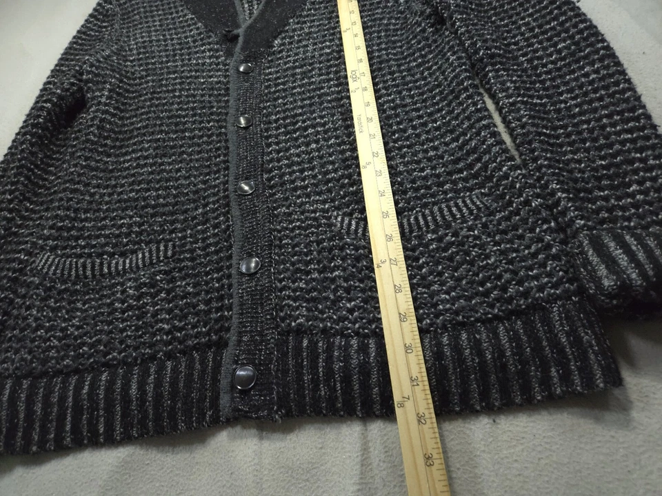 Rag Bone Sweater Mens Large Black Gray Neiman Marcus Target Cardigan Shawl - Image 4 of 4