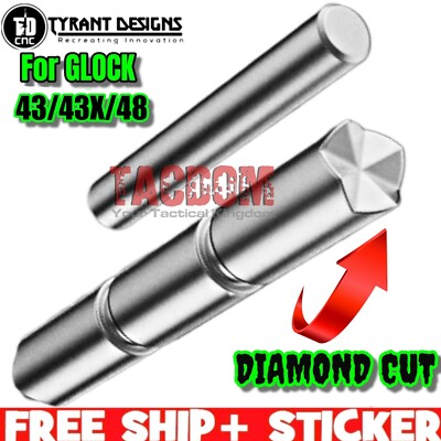 Tyrant Designs CNC Stainless Steel SILVER PINS For GL0CK 43 43x 48 Diamond Cut