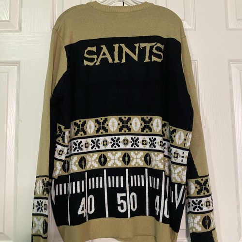 New Orleans Saints Sweater Mens XL Light Up Christmas NFL Team Apparel lights - Picture 7 of 10