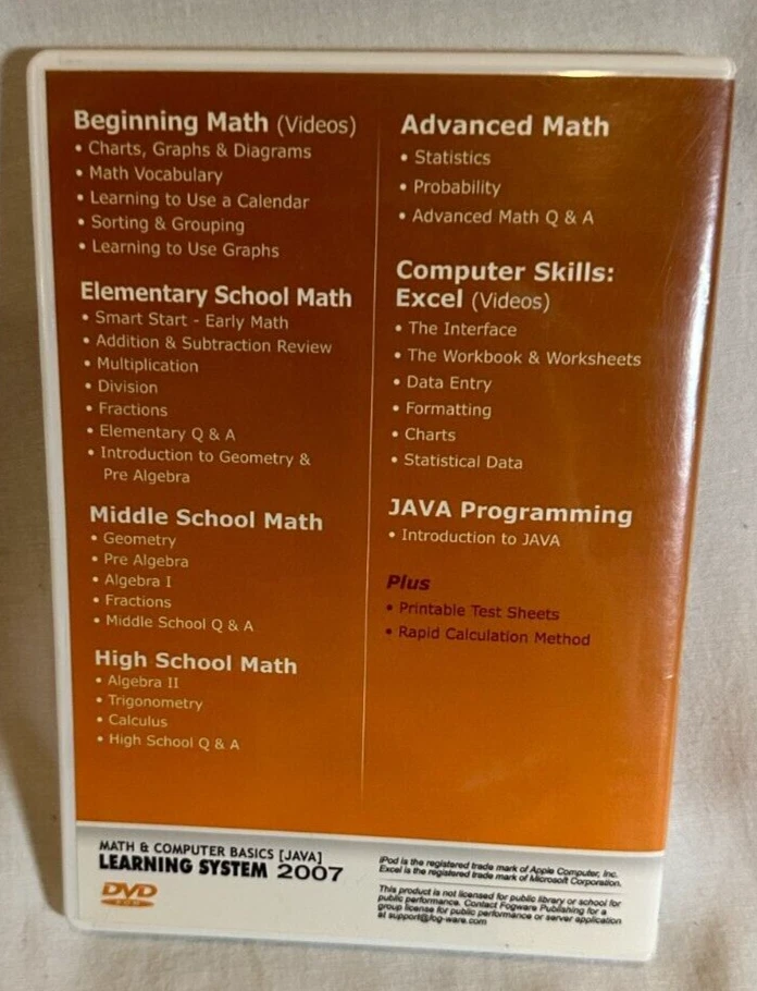 Math & Computer Basics Java Learning System 2007 DVD - Image 2 of 3