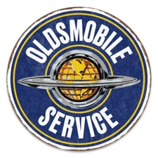 LARGE 36" Oldsmobile Service Auto/ Gas & Oil Station Reproduction Metal Sign