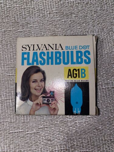 Ampoules flash vintage Sylvania Blue Dot AG1B boîte ouverte 9 ampoules à filament inutilisées États-Unis - Photo 1/3