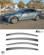 For 14-Up Mazda 6 | EOS Visors JDM Tape-On Side Vent Window Rain Deflectors