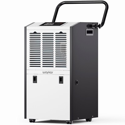 Waykar 155 Pints Commercial Dehumidifier w/ Drain Hose 8,000 Sq.Ft Dehumidifier