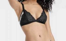 Auden Women's Lace Lingerie Intimates Collection Bralette Black Size XL NWT