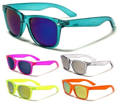 CLASSIC CASUAL RETRO SQUARE SUNGLASSES 80S NEON TRENDY SUMMER BEACH OUTDOOR VTG