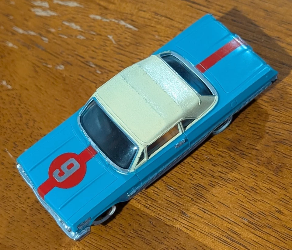 Coche Ranura Vintage Motorific Ideal Años 60 Azul #9, Hermoso, Funcionamiento Foto 3 de 4