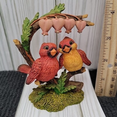 Heart Felt Love Let's Fall In Sculpture Vintage 1999 Hamilton Collection Birds 
