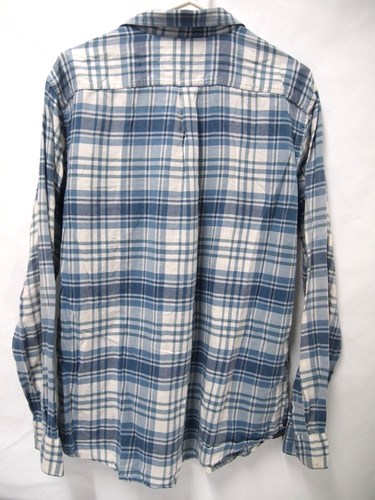 Dockers Mens Shirt L Slim Fit Windblown Twill Blue Plaid Long Sleeve Button - Picture 3 of 5