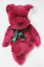 TY Beanie Buddy "Teddy" the Cranberry Bear - Brand New w/Mint Tags