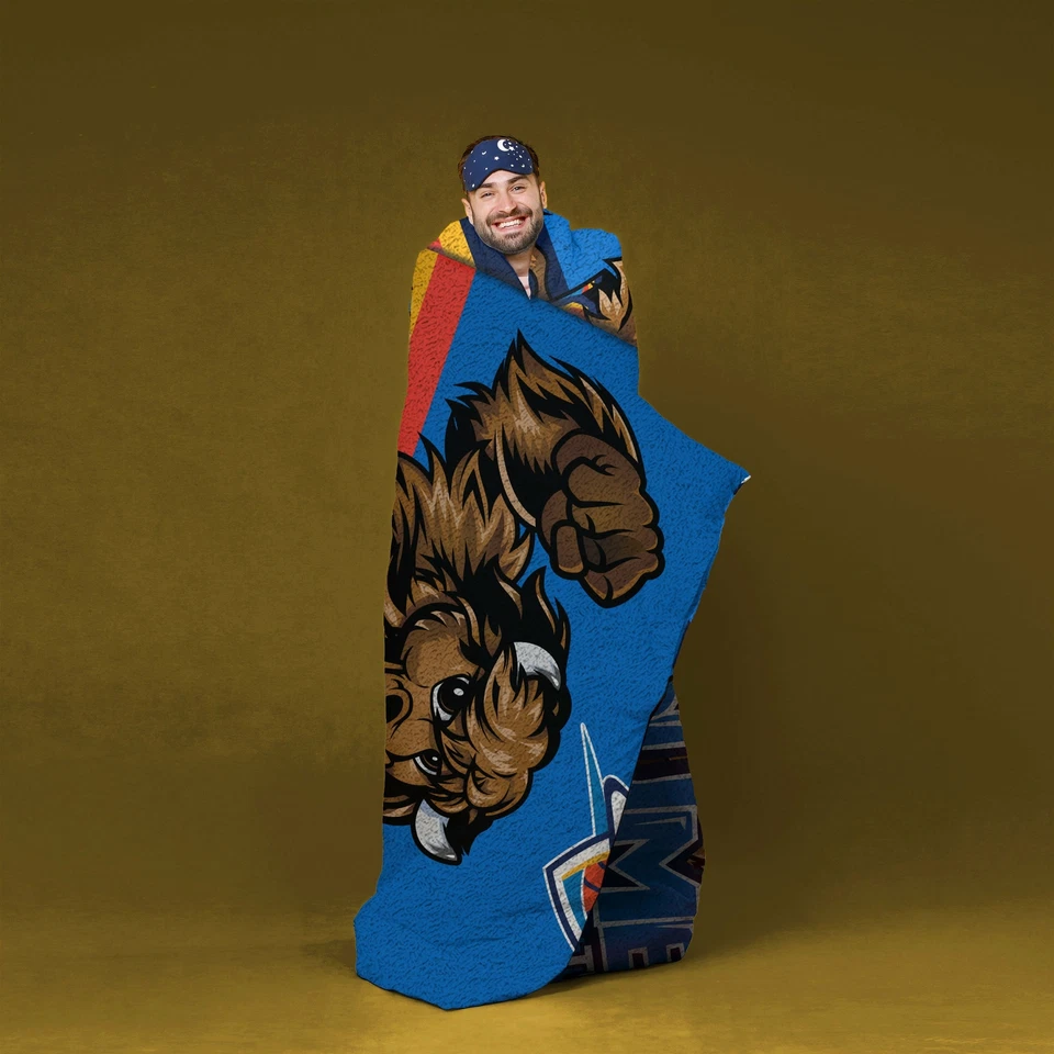Sleep Squad Oklahoma City Thunder Rumble Mascot 60” x 80” Raschel Plush Blanket - Image 4 of 4