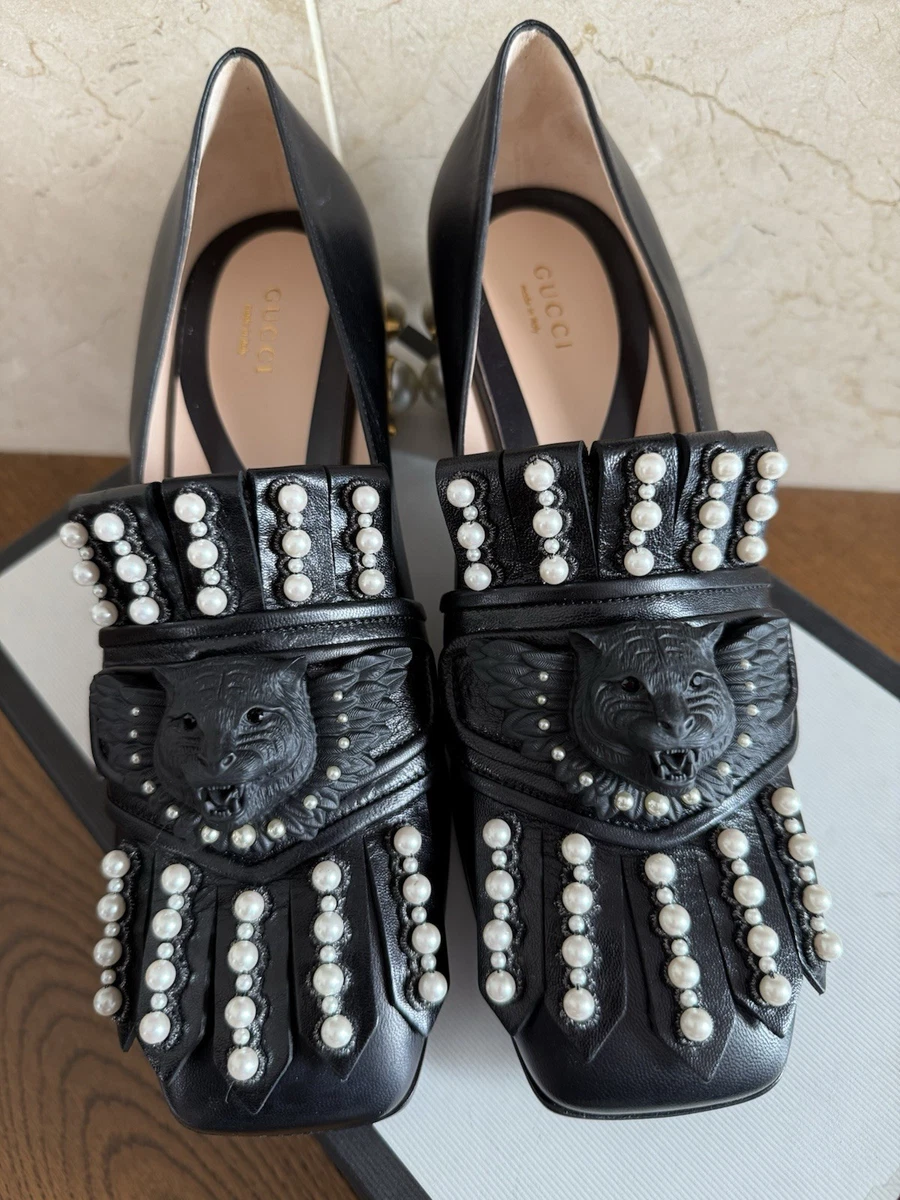 Gucci Leather Upper Mid (2-2.9 in) Heel Height Heels for Women for
