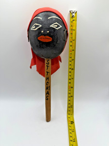 Handmade Folk Art Ritual Shaker Musical Instrument Gourd Head