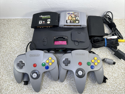 Nintendo 64 Console BUNDLE W/2 Controllers, Jumper Pak, 2 Games & Cords Tested