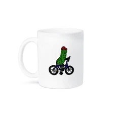 3dRose, Funny Pickle Riding Bicycle, Mug