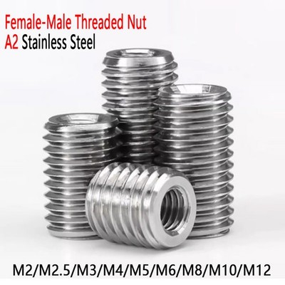 M2-M12 Thread Adapter Threaded Inserts Screw Reducer Adapter A2 Stainless Steel
