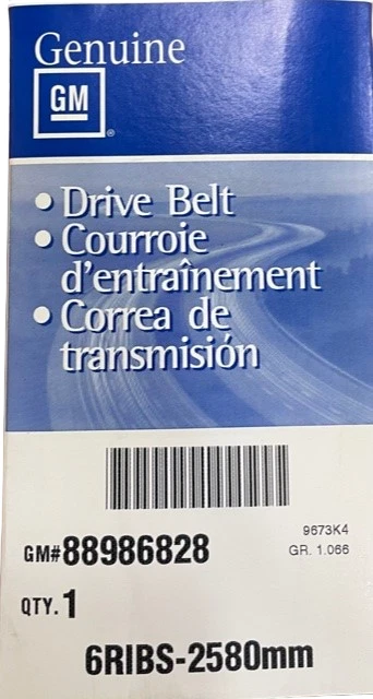 Se adapta * Cinturón serpentino Cadillac Fleetwood 1993 88986828 - nuevo OEM Foto 3 de 3