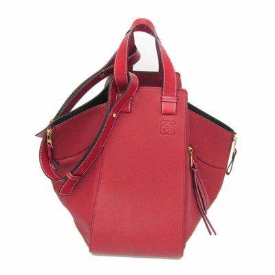 Loewe Hammock Medium Leather Shoulder Bag Red Used
