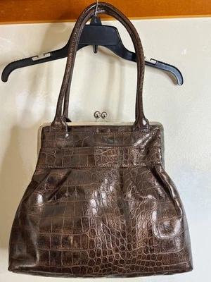 Bolso De Mano Tejido De Cuero Vegano Para Mujer - Con Asa Superior Y Adorno Extraíble, Color Plata Antigua