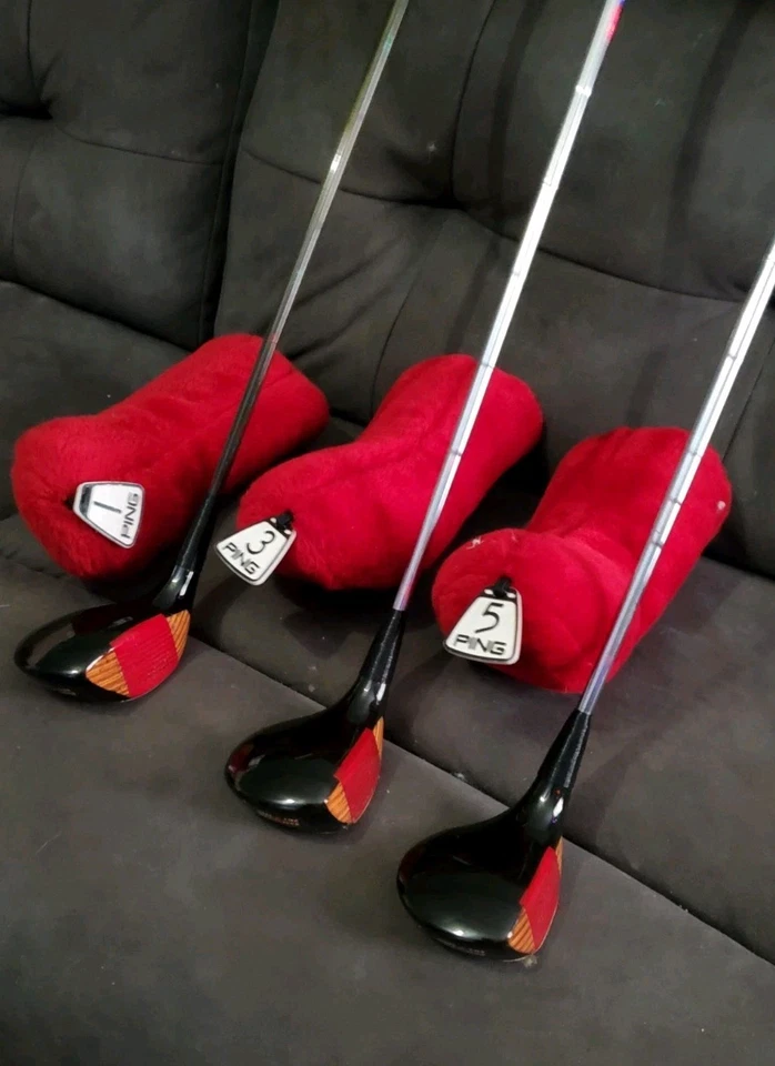 PING Karsten I & III WOOD SET 1  4 & 5 WOODS  With Ping Head Covers  - Image 3 of 4
